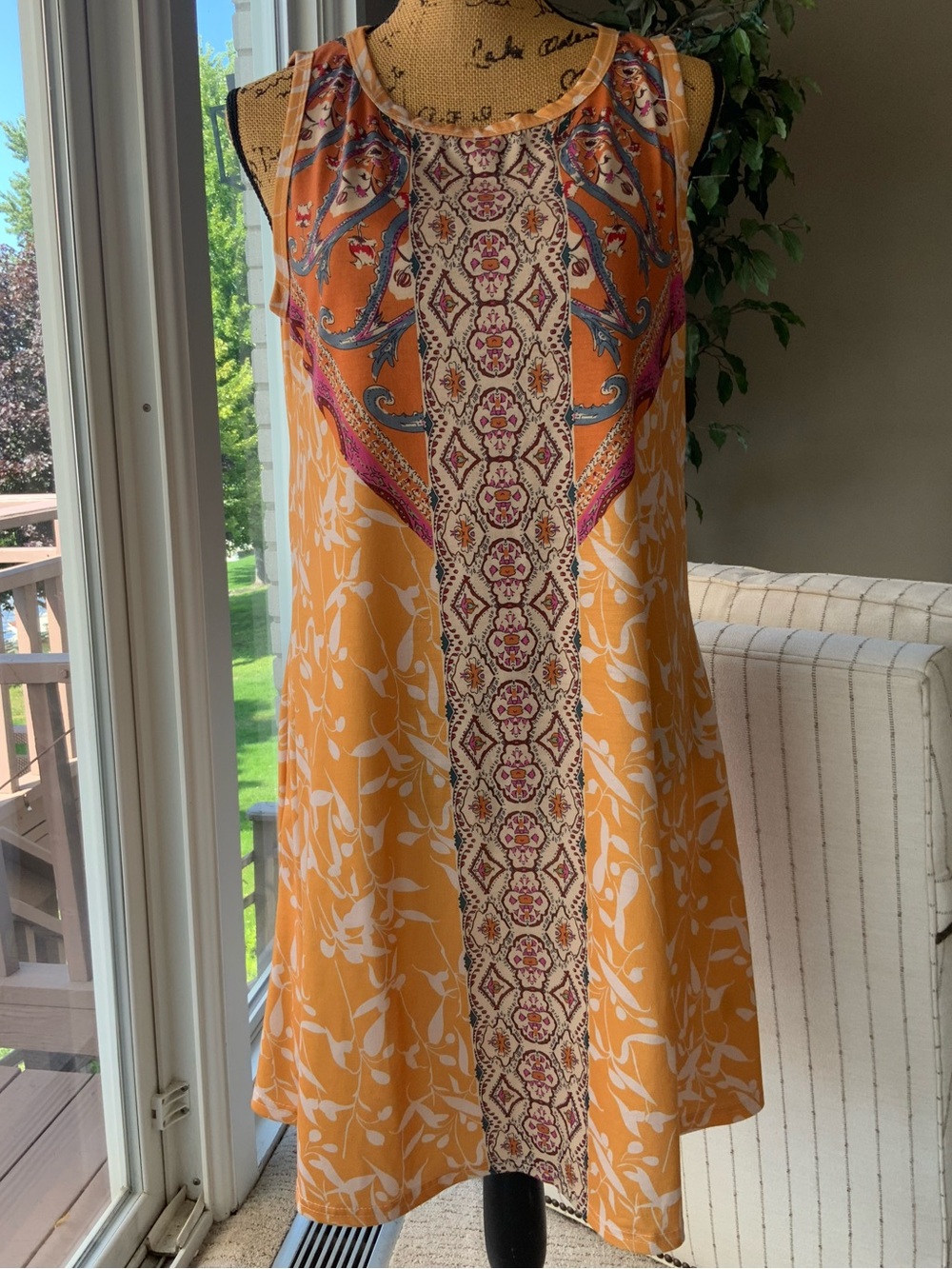 Bohemian Inspired A Line Shift Dress Size Large